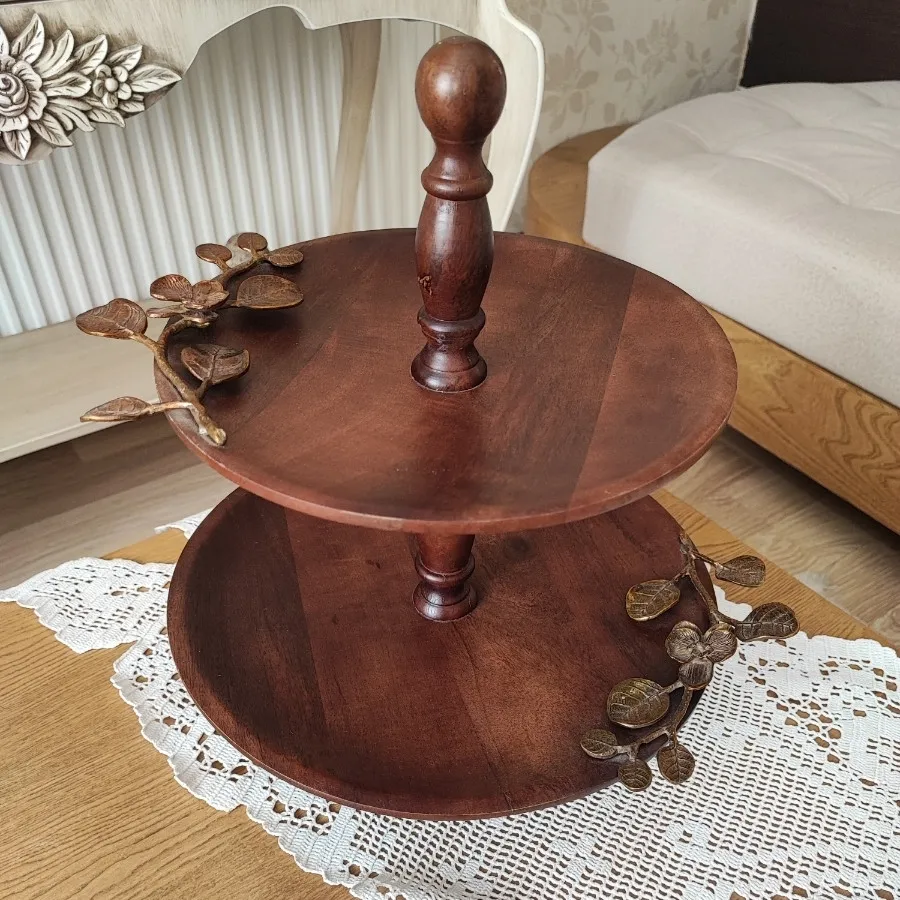 ظرف مهمانی برنجی‌و چوبی