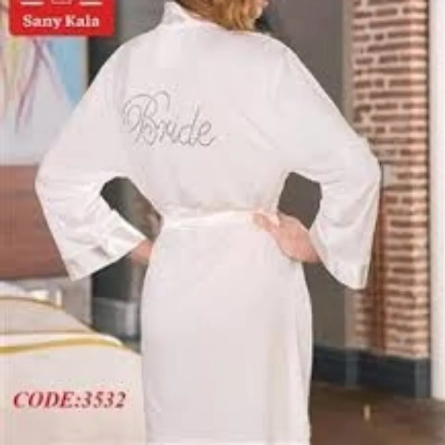 ربدوشامبر ساتن سفید عروس