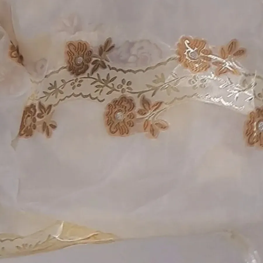 پارچه پرده حریر طلا کوب