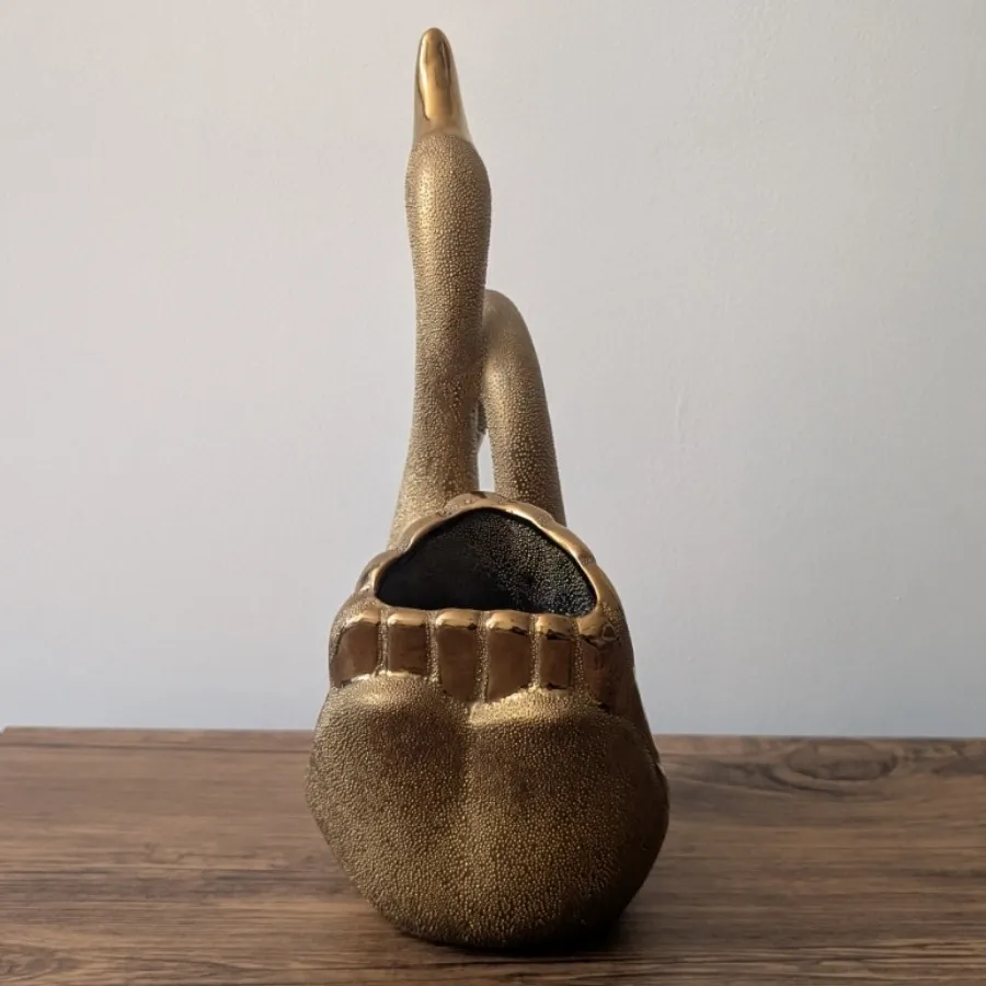 گلدون دکوری طلایی قو