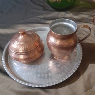 قندان و شکر ریز مسی چکشی