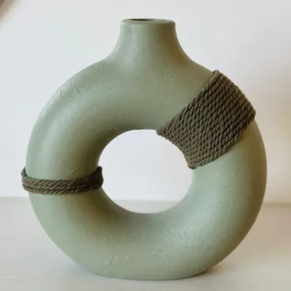 گلدان دونات مکرومه ای