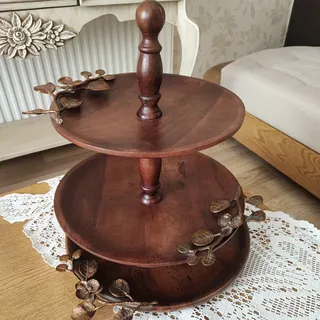 ظرف مهمانی برنجی‌و چوبی