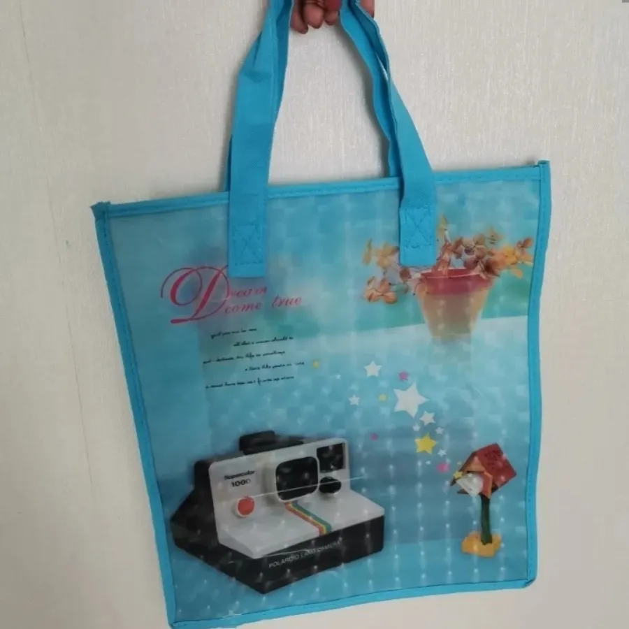 کیف آبی رنگ طرحدار
