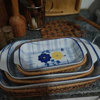 ظروف سه تکه گلپنبه ای