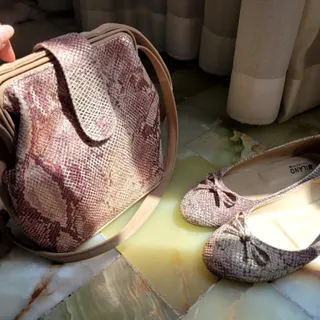ست کیف و کفش پوست ماری