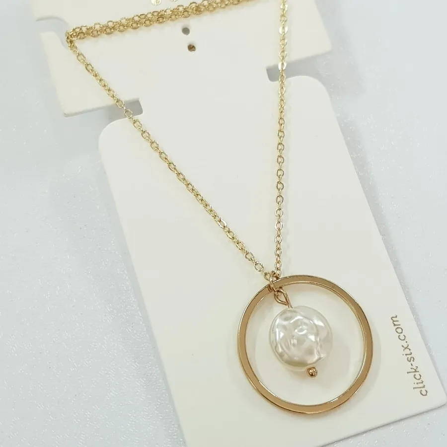 گردنبند روکش طلا مروارید
