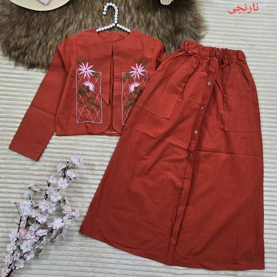 ست کت و دامن گلدوزی
