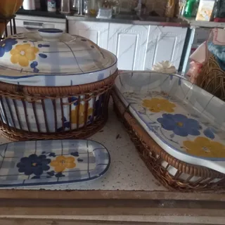 ست ظروف گل پنبه