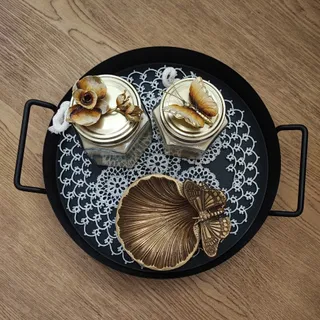 دو شمع برنجی و میناکاری