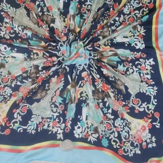 روسری  سیلک دور دست دوز