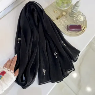 شال مشکی پاپیون
