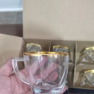 فنجان لب طلایی مدل ونا