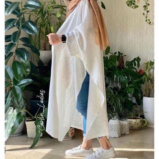 مانتو سفید عبایی